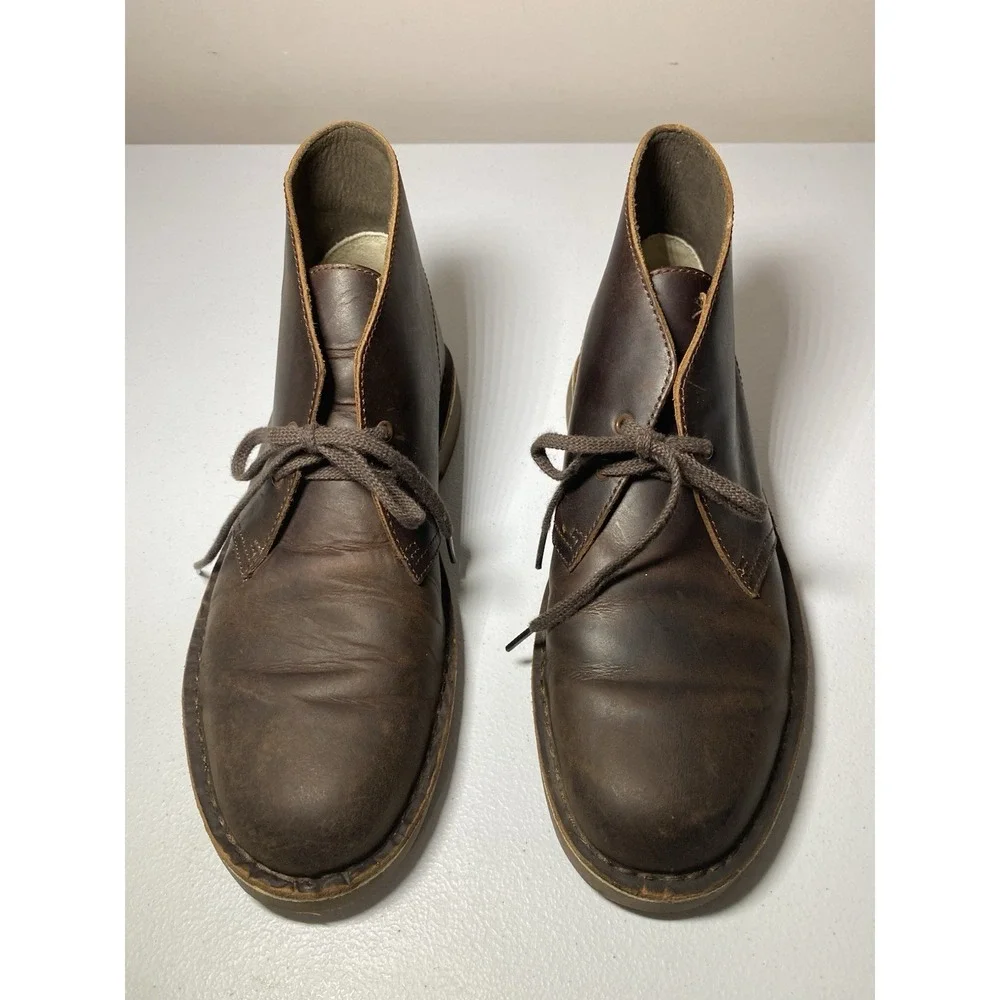 Clarks Bushacre 2 Mens‎ 9M Dark Brown Beeswax Leather Chukka Desert Boots